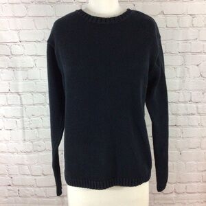 Nordstrom Navy Blue Long Sleeve Crew Neck Cotton Sweater - Size Medium